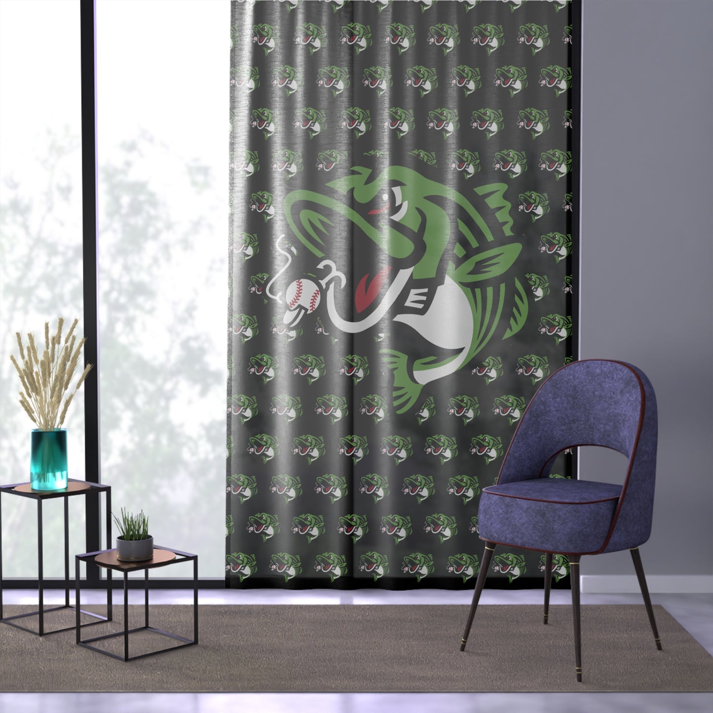 Window Curtain RBA Stripers Baseball