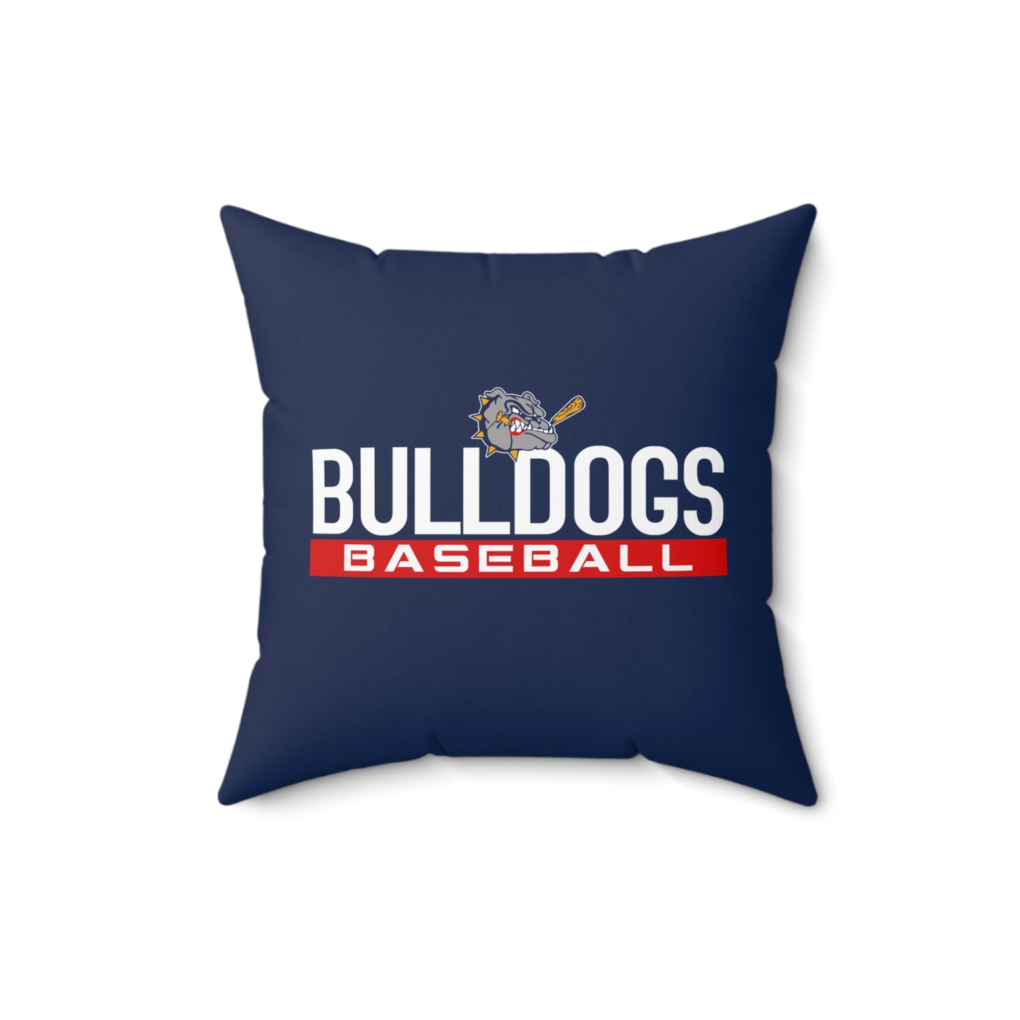 Spun Polyester Square Pillow Bloomingdale Bulldogs Baseball