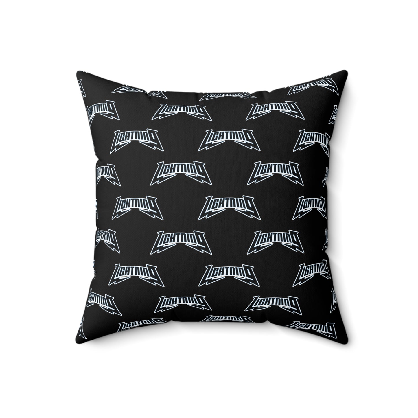 Spun Polyester Square Pillow Lightning Baseball