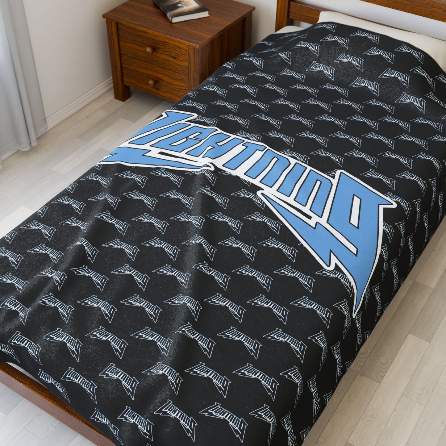 Velveteen Plush Blanket - Lightning Baseball