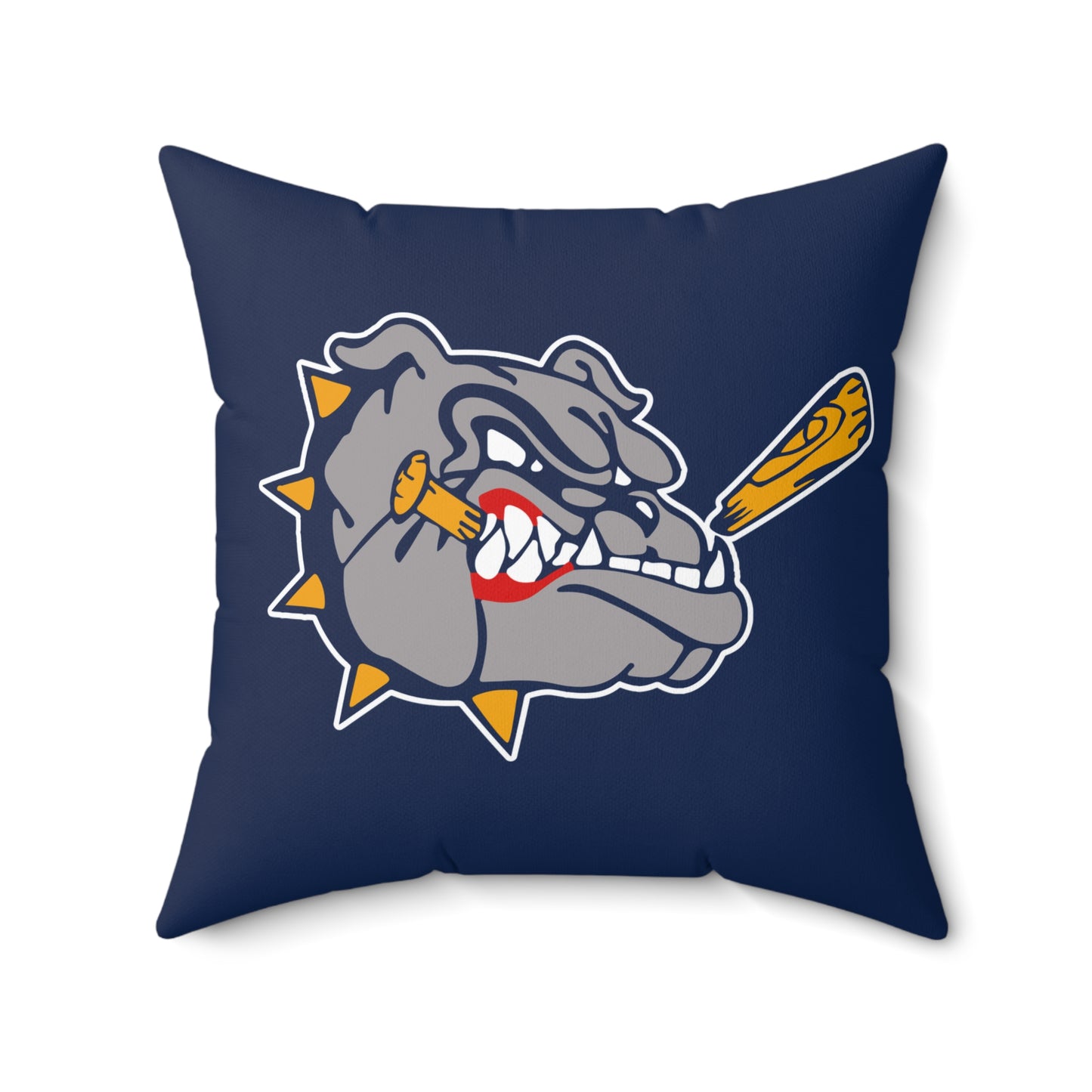 Spun Polyester Square Pillow Bloomingdale Bulldogs Baseball