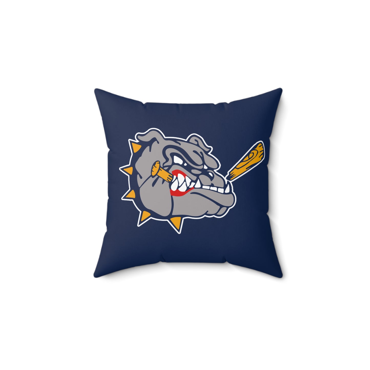 Spun Polyester Square Pillow Bloomingdale Bulldogs Baseball