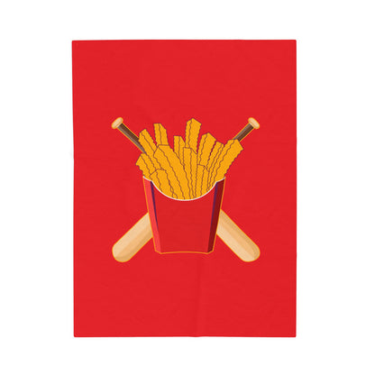 Velveteen Plush Blanket Team Rally Fries