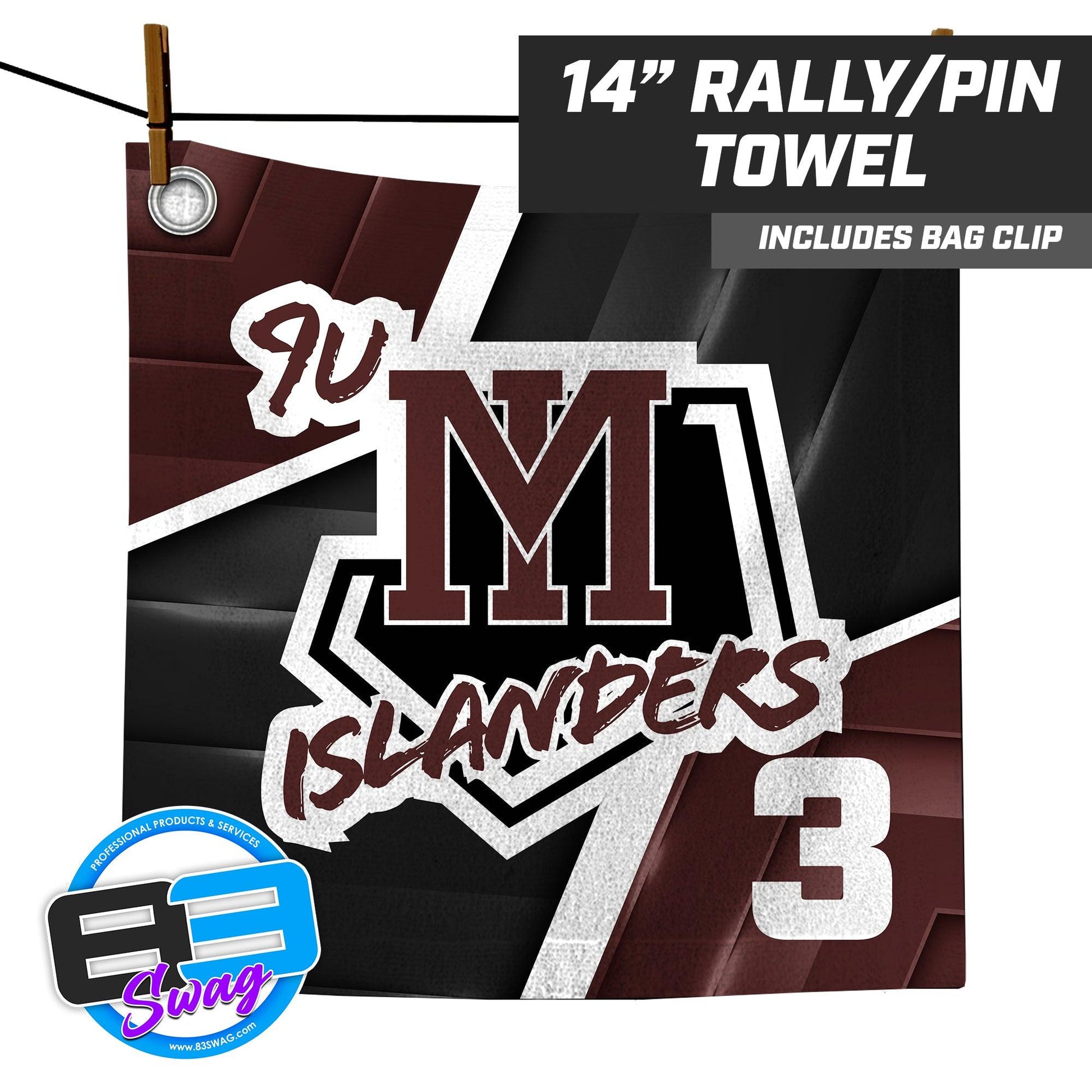 9u Mercer Island Islanders - 14"x14" Rally Towel - 83Swag