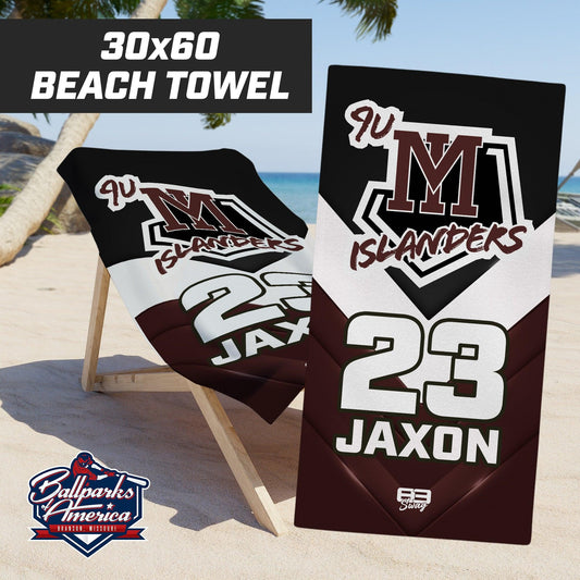 9u Mercer Island Islanders - 30"x60" Beach Towel - 83Swag