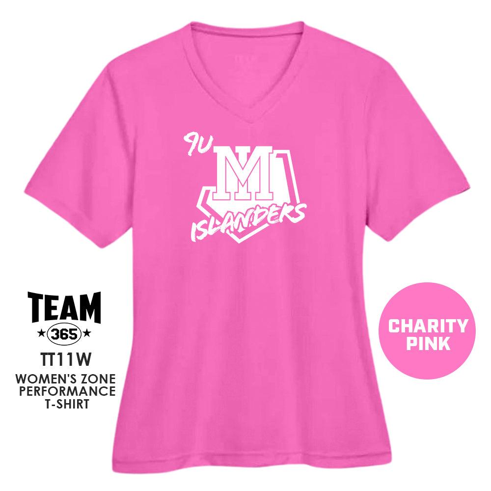 9u Mercer Island Islanders - CHARITY PINK - Cool & Dry Performance Women's Shirt - 83Swag