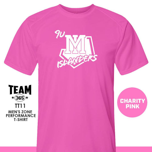 9u Mercer Island Islanders - CHARITY PINK - Crew - Performance T-Shirt - 83Swag