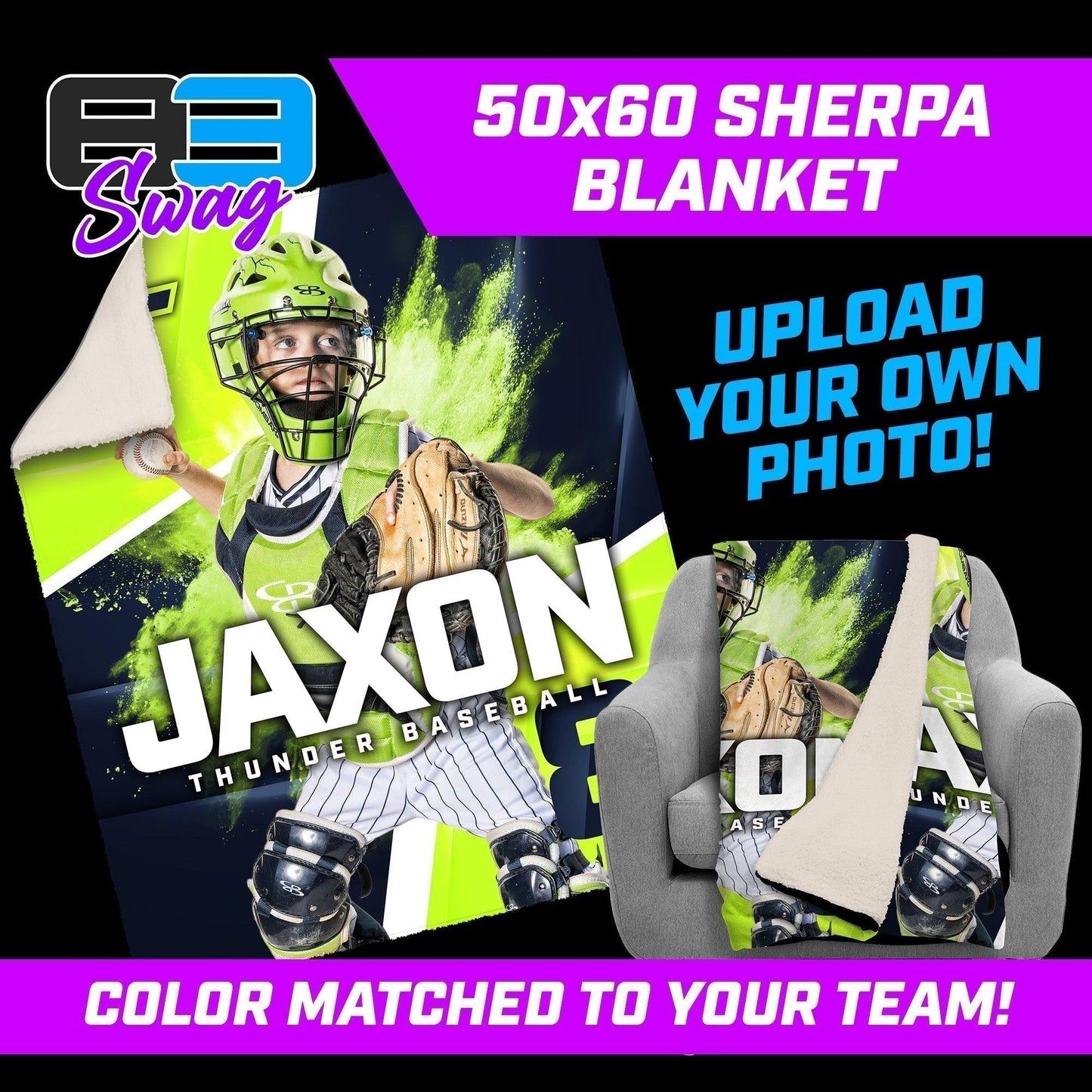 9u Mercer Island Islanders Custom Photo 50x60 Blanket - Upload Your Own Photo! - 83Swag