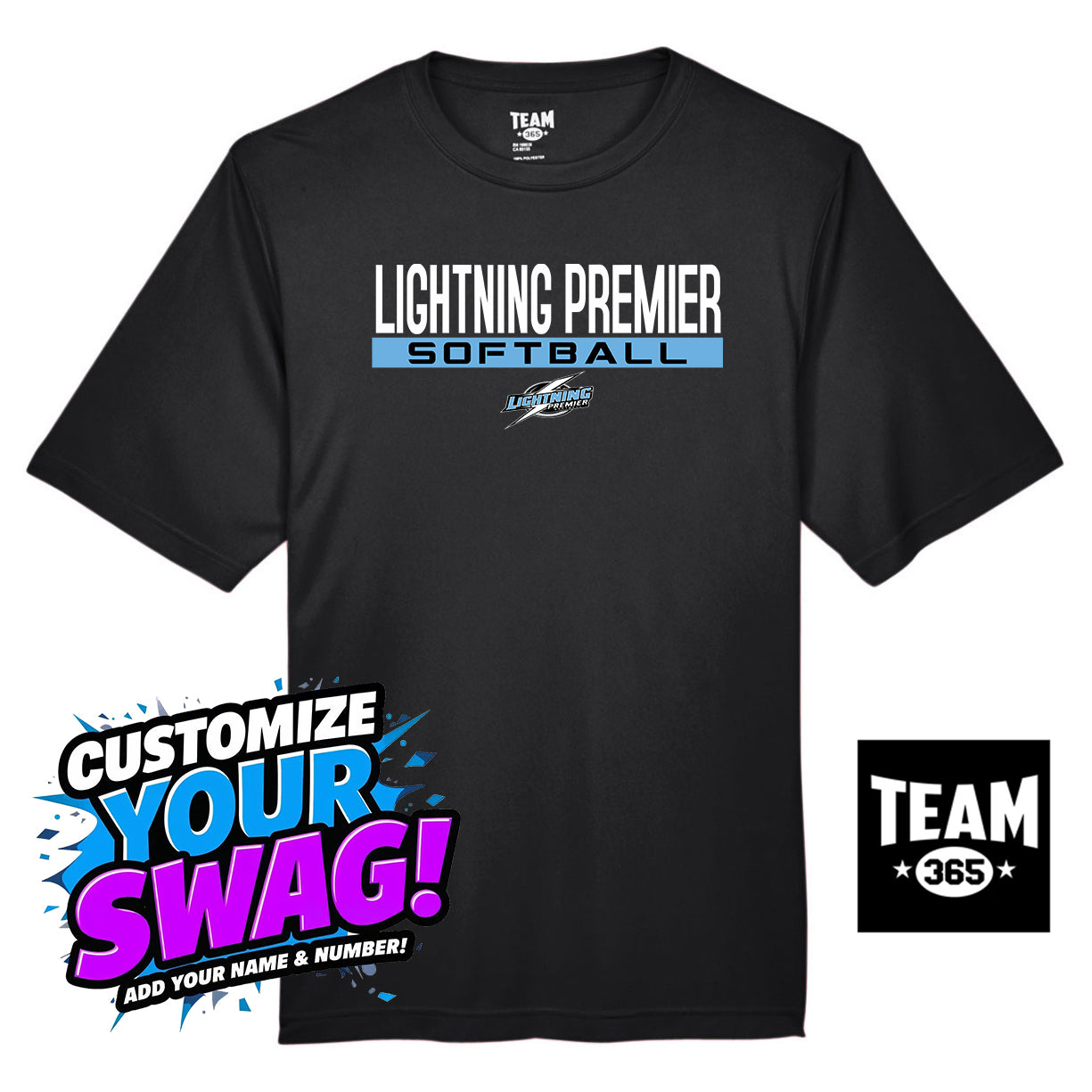 Team 365 Youth & Men's Zone Performance T-Shirt - Lightning Premier Softball