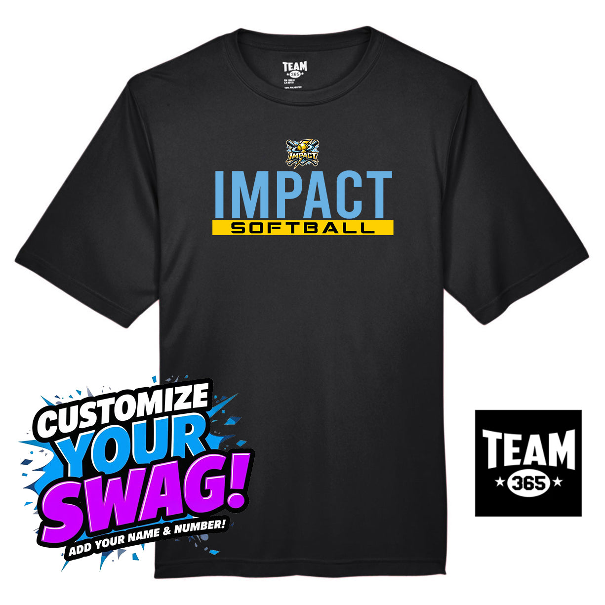 Team 365 Youth & Men's Zone Performance T-Shirt - Impact Softball - Massachusetts