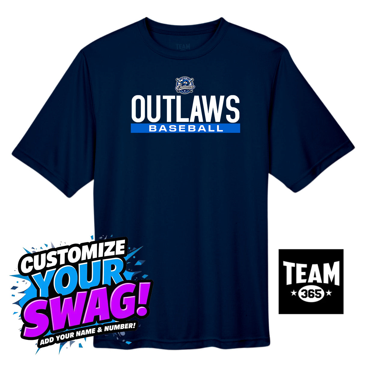 Team 365 Youth & Men's Zone Performance T-Shirt - LBK Outlaws Baseball