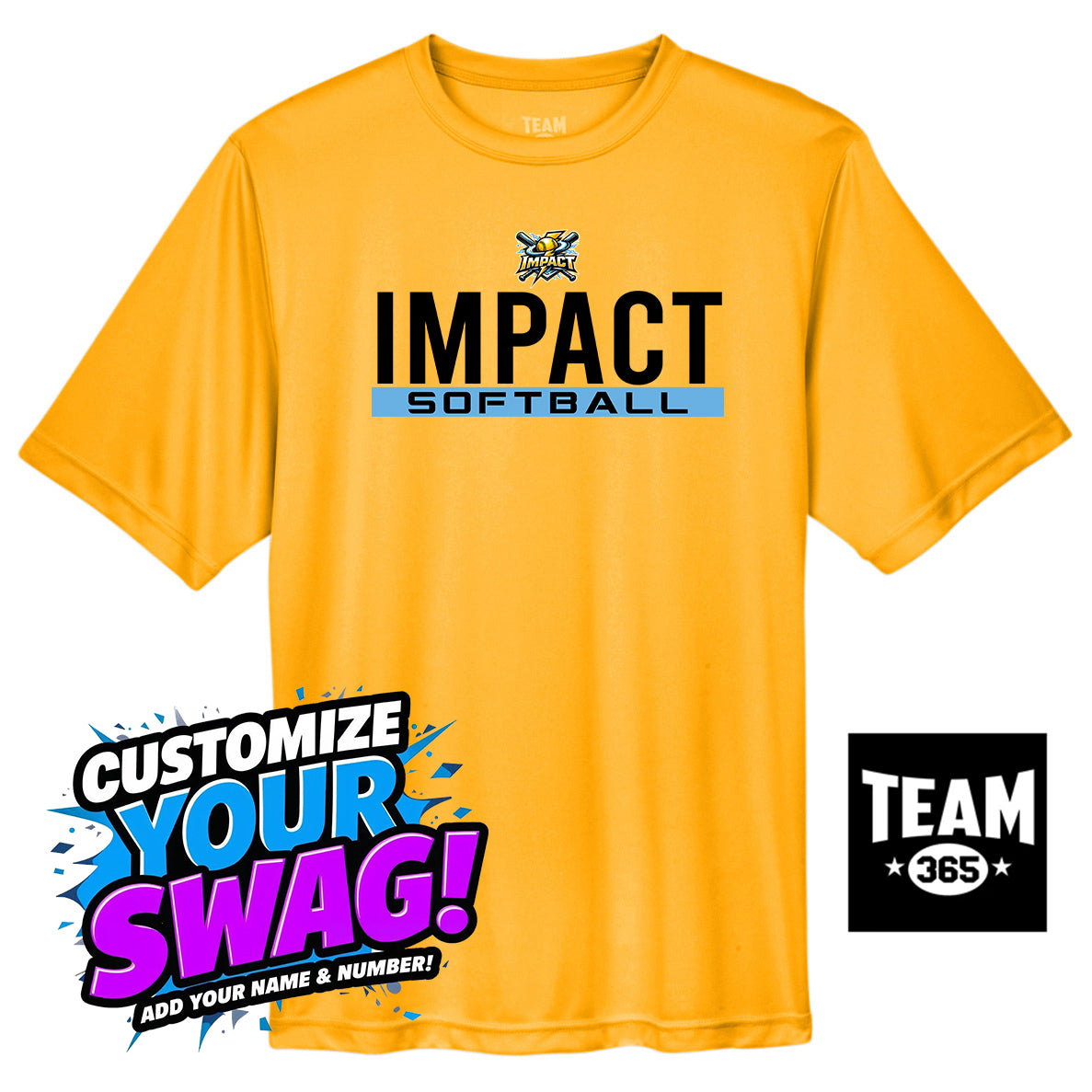 Team 365 Youth & Men's Zone Performance T-Shirt - Impact Softball - Massachusetts