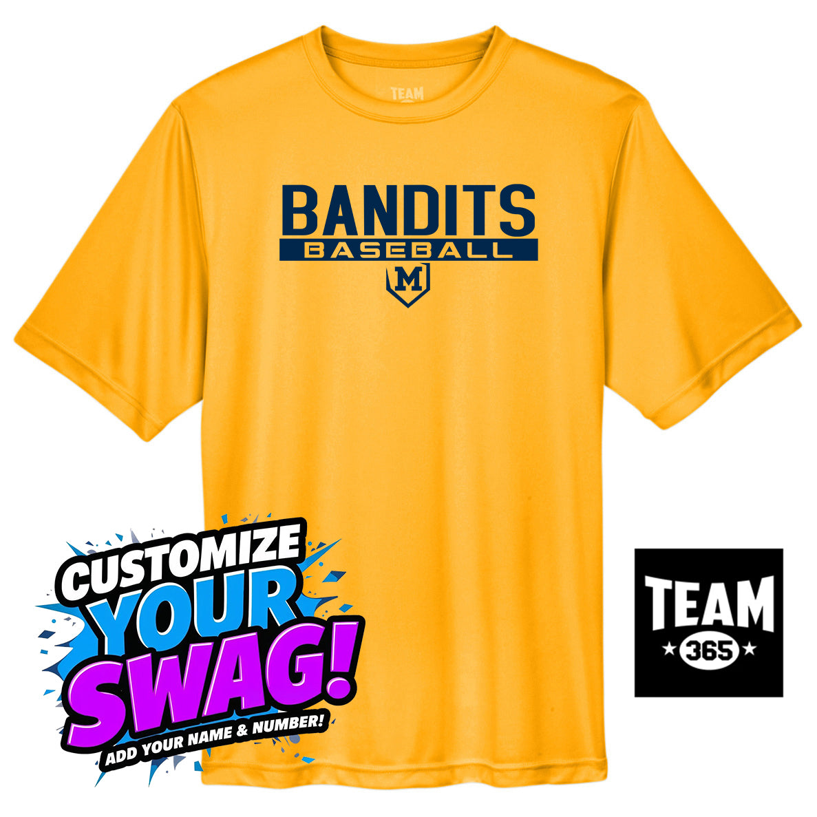 Team 365 Youth & Men's Zone Performance T-Shirt - Midland Bandits Baseball