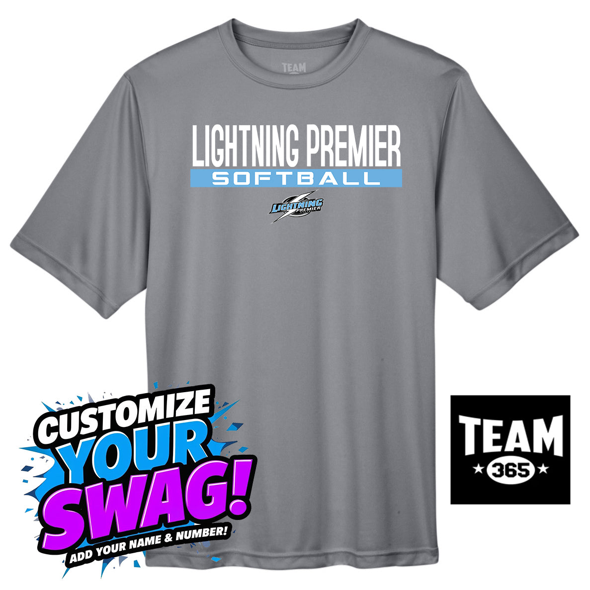 Team 365 Youth & Men's Zone Performance T-Shirt - Lightning Premier Softball