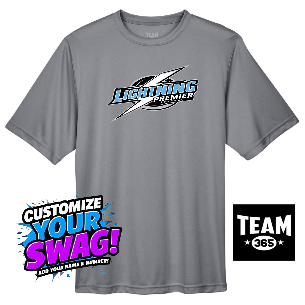 Team 365 Youth & Men's Zone Performance T-Shirt - Lightning Premier Softball