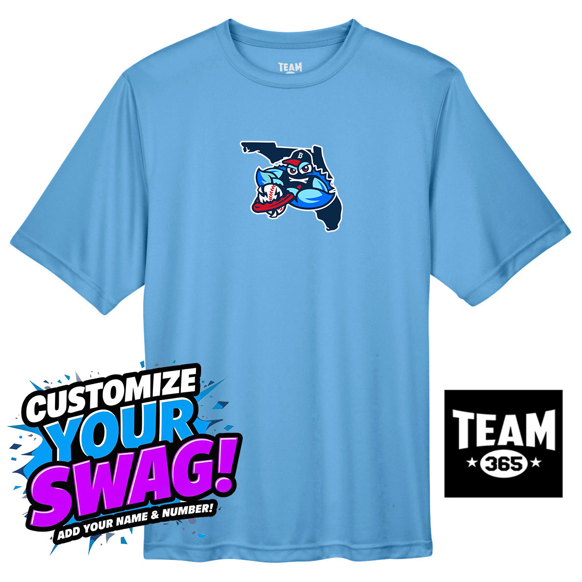 Team 365 Youth & Men's Zone Performance T-Shirt - FCA Blueclaws Baseball