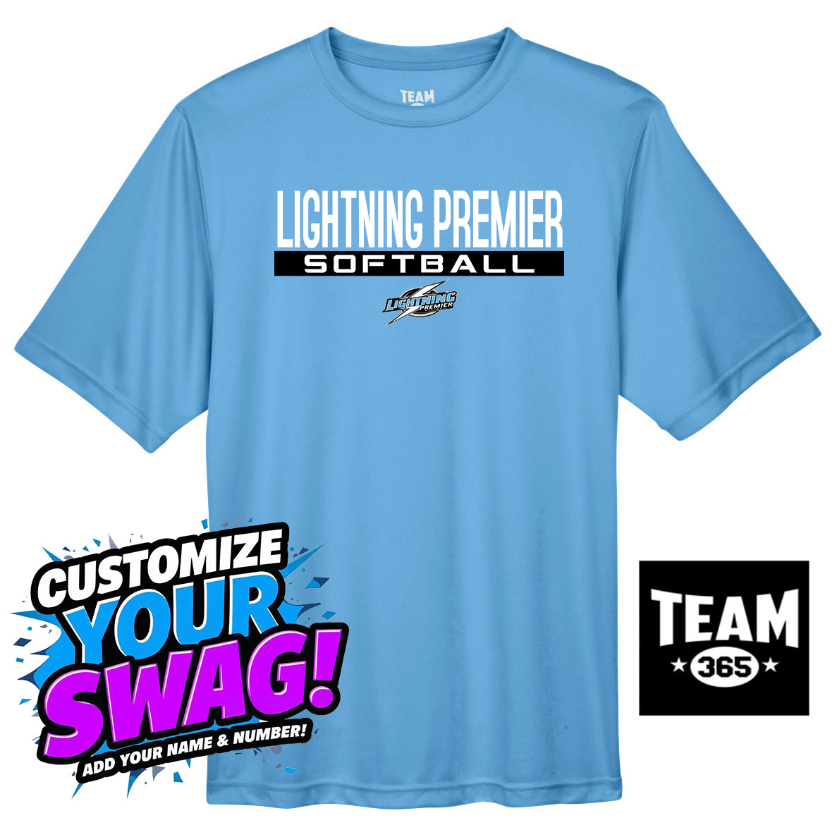 Team 365 Youth & Men's Zone Performance T-Shirt - Lightning Premier Softball