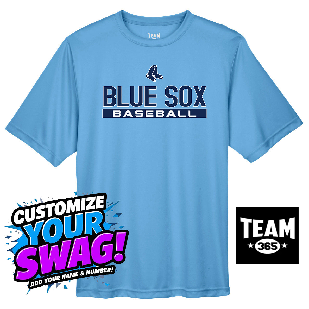 Team 365 Youth & Men's Zone Performance T-Shirt - Blue Sox Baseball