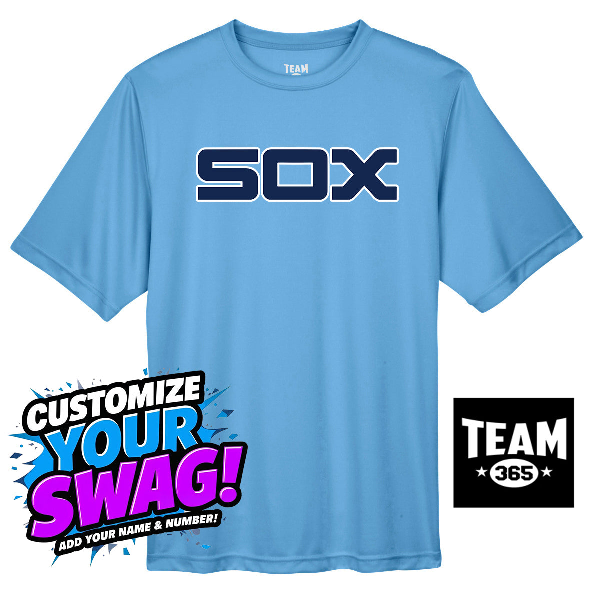 Team 365 Youth & Men's Zone Performance T-Shirt - Blue Sox Baseball