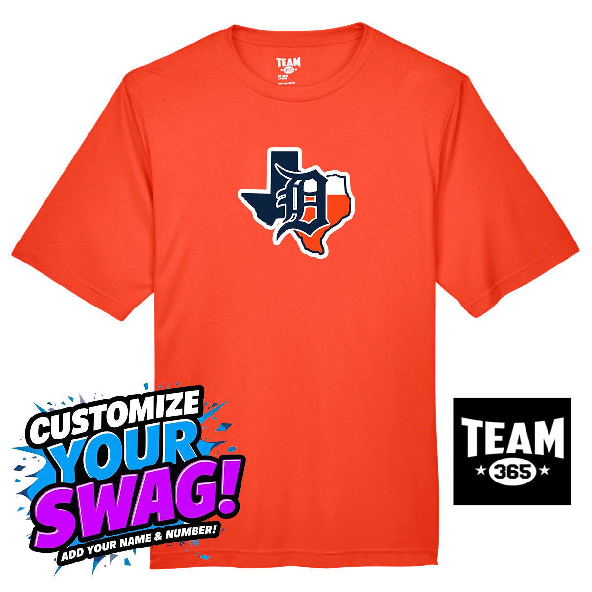 Team 365 Youth & Men's Zone Performance T-Shirt - Dallas Tigers Baseball