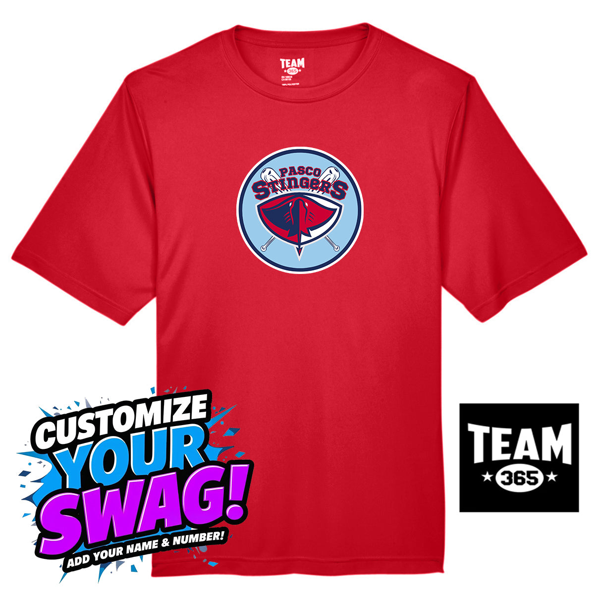 Team 365 Youth & Men's Zone Performance T-Shirt - Pasco Stingers Baseball
