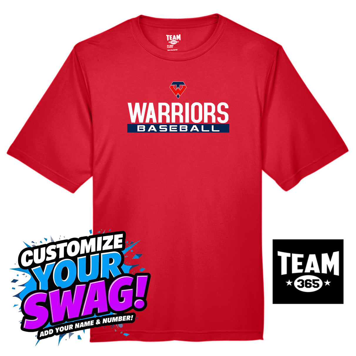 Team 365 Youth & Men's Zone Performance T-Shirt - Tampa Warriors Baseball