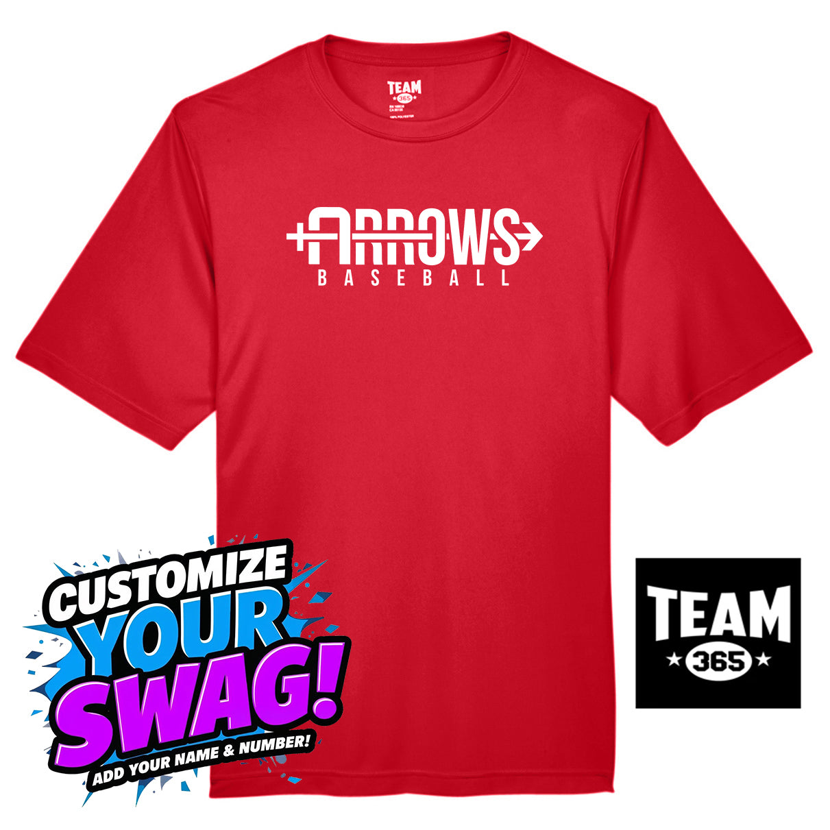 Team 365 Youth & Men's Zone Performance T-Shirt - Arrows Baseball