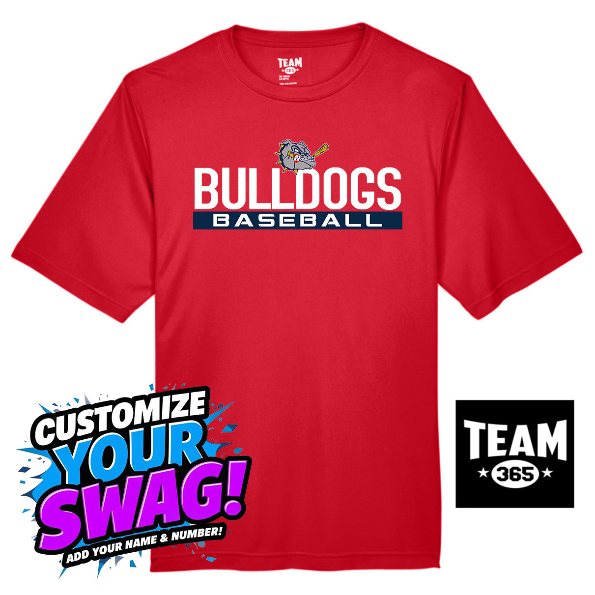 Team 365 Youth & Men's Zone Performance T-Shirt - Bloomingdale Bulldogs Baseball