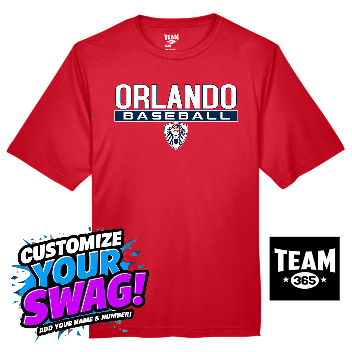 Team 365 Youth & Men's Zone Performance T-Shirt - Orlando Lions Baseball