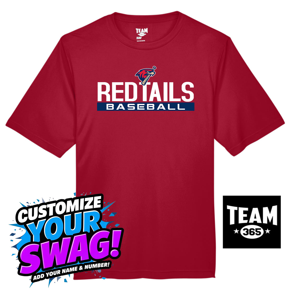 Team 365 Youth & Men's Zone Performance T-Shirt - MSA Redtails Baseball