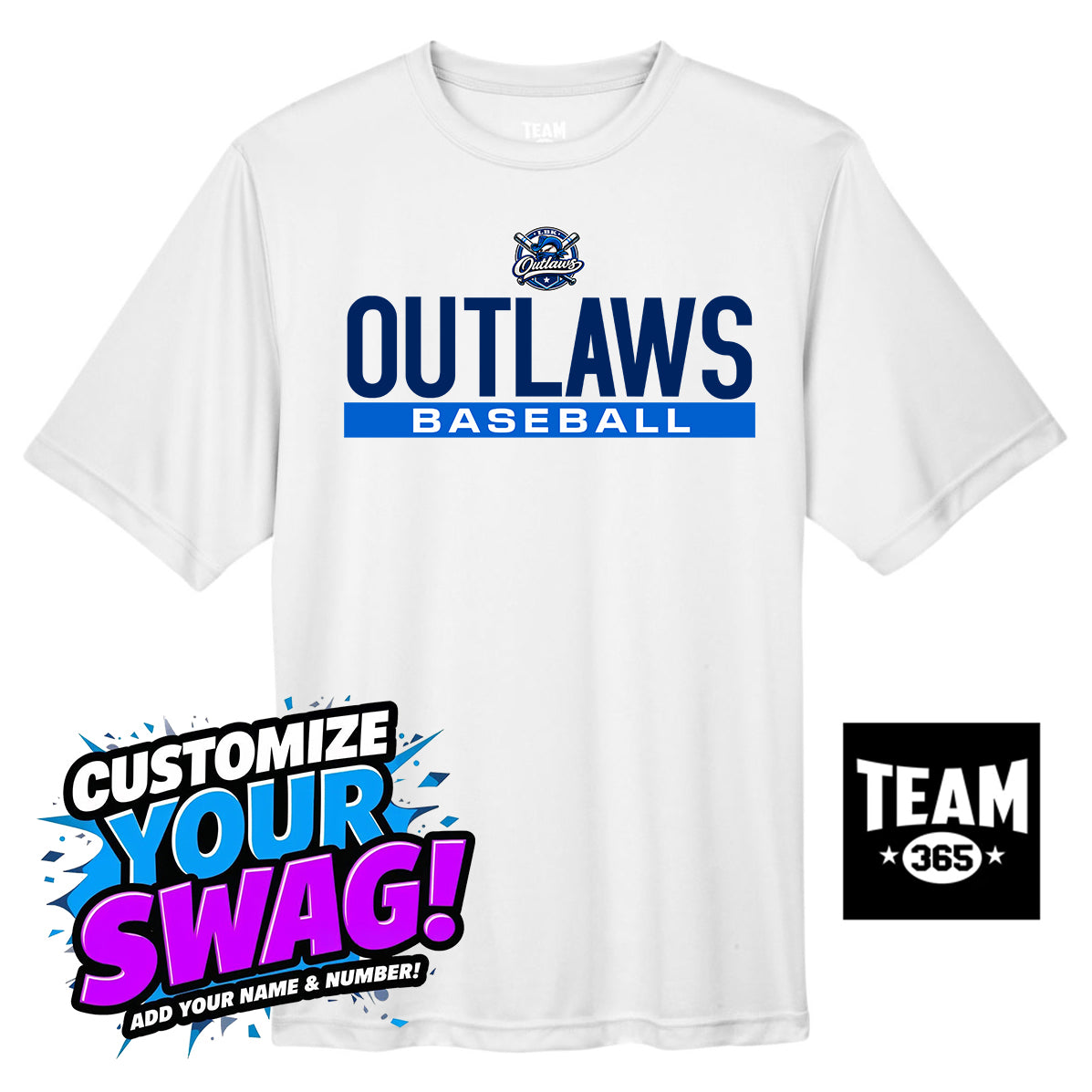 Team 365 Youth & Men's Zone Performance T-Shirt - LBK Outlaws Baseball