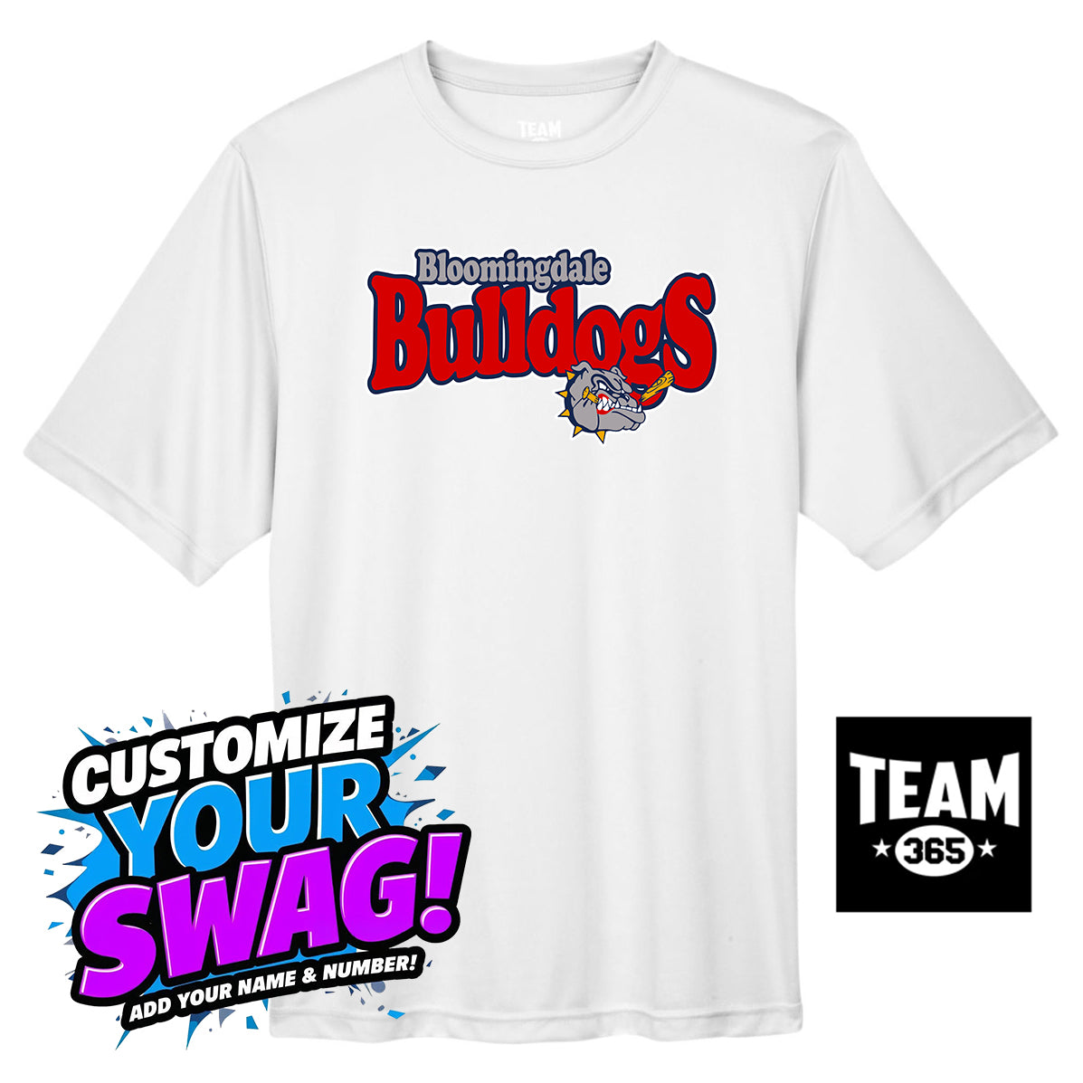 Team 365 Youth & Men's Zone Performance T-Shirt - Bloomingdale Bulldogs Baseball