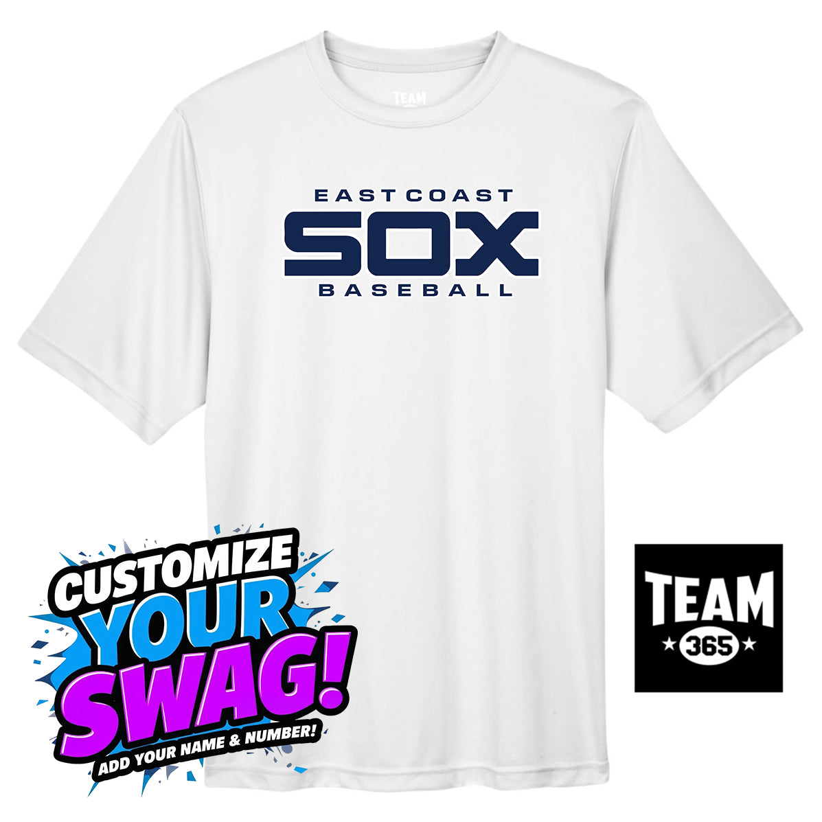 Team 365 Youth & Men's Zone Performance T-Shirt - East Coast Sox Baseball