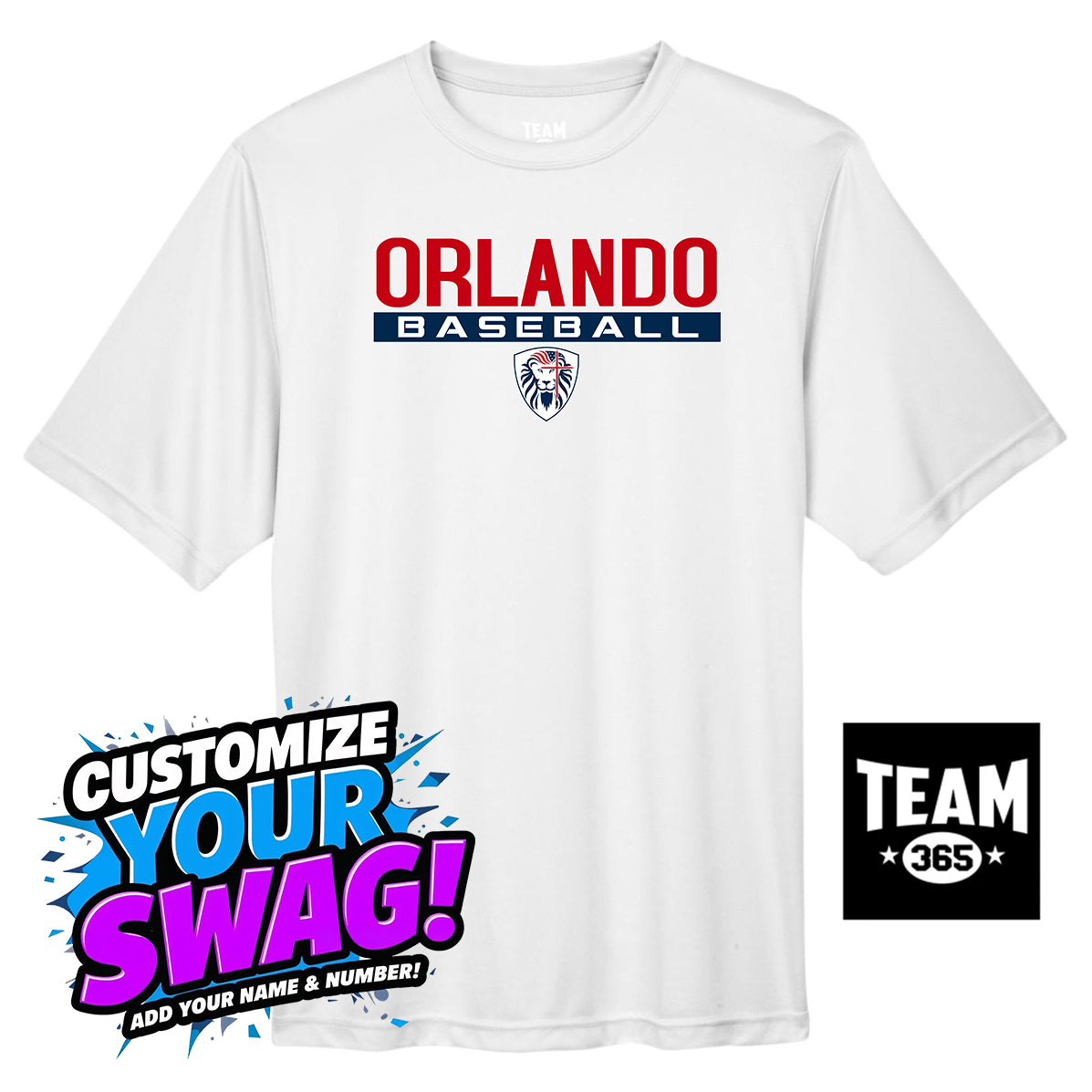 Team 365 Youth & Men's Zone Performance T-Shirt - Orlando Lions Baseball