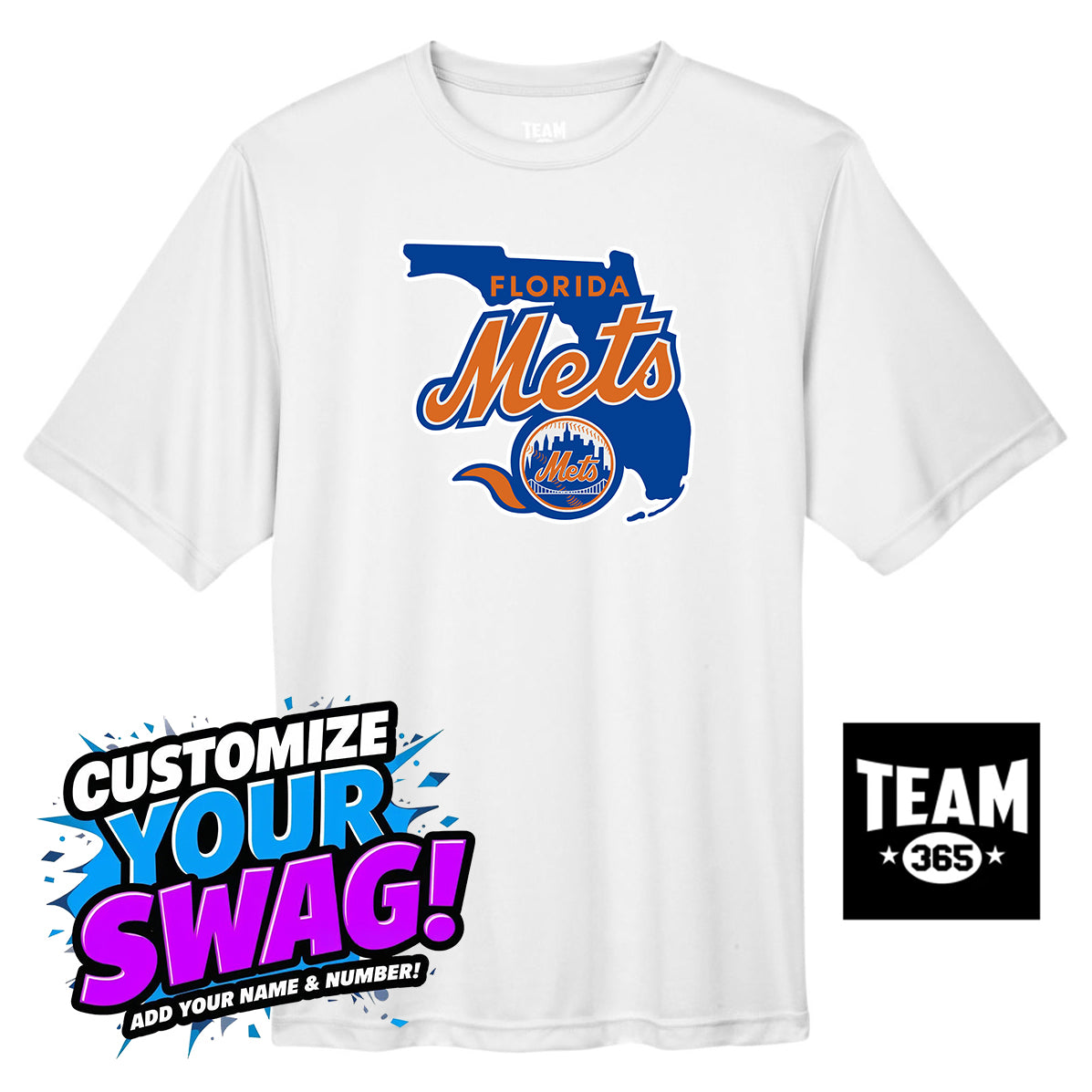 Team 365 Youth & Men's Zone Performance T-Shirt - Florida Mets Baseball