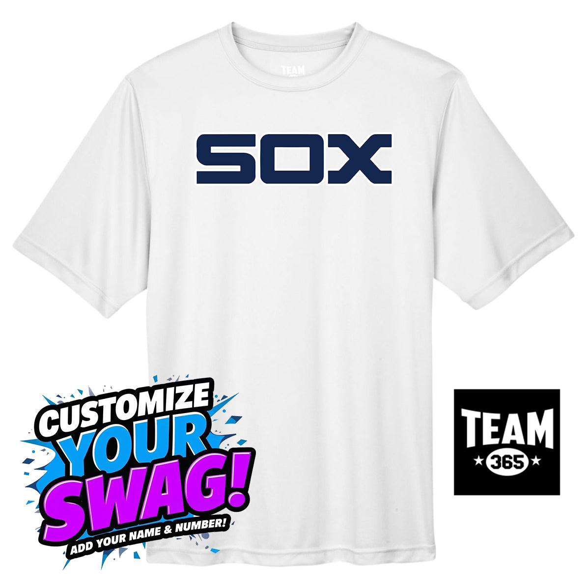 Team 365 Youth & Men's Zone Performance T-Shirt - Blue Sox Baseball