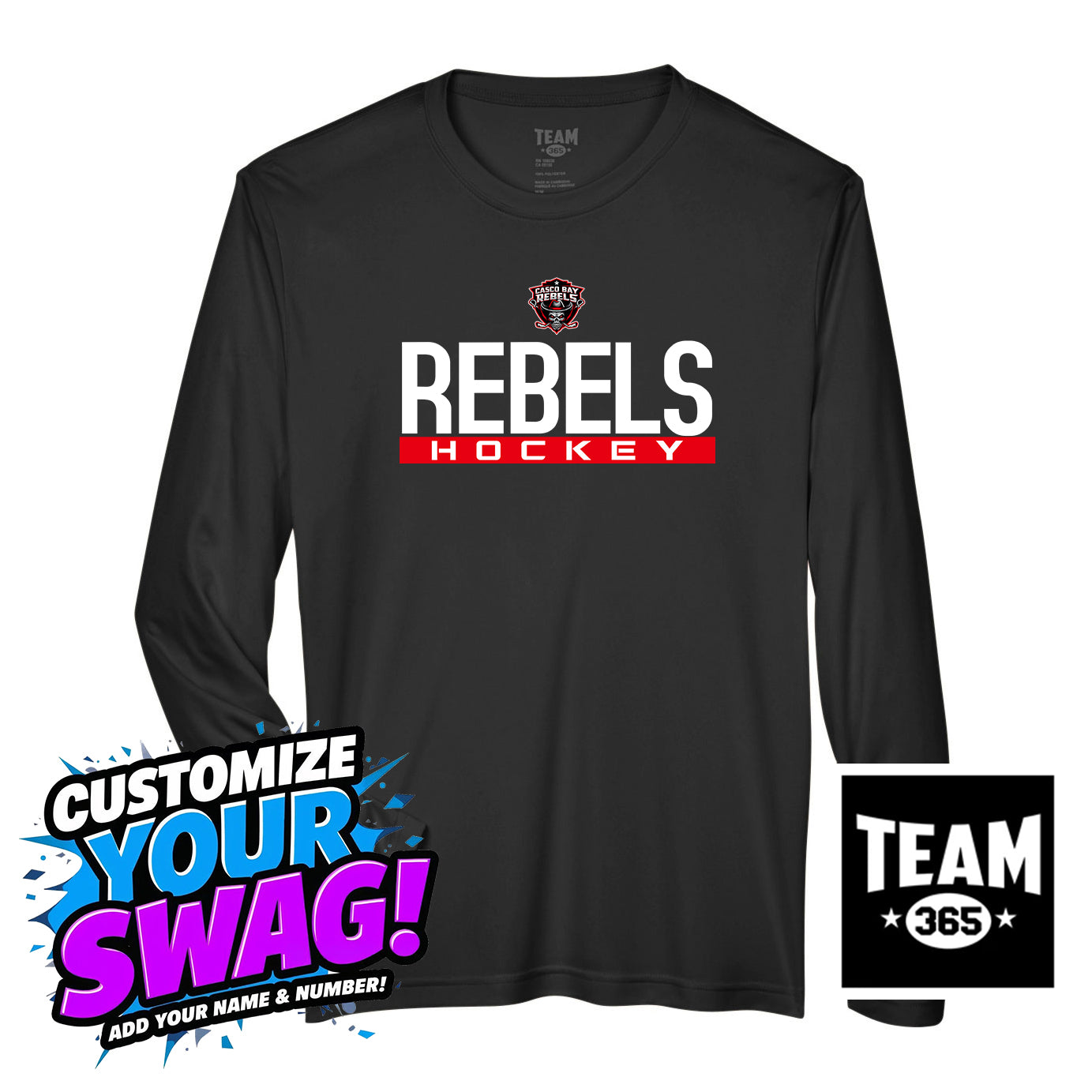 Team 365 Youth & Men's Zone Performance Long-Sleeve T-Shirt - Casco Bay Rebels Hockey