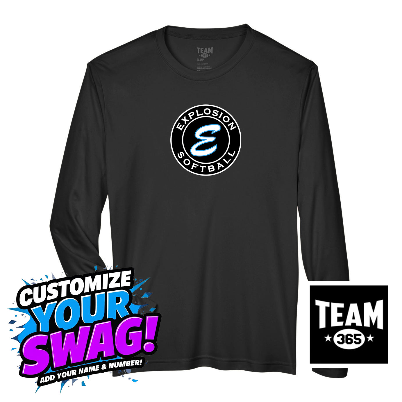 Team 365 Youth & Men's Zone Performance Long-Sleeve T-Shirt - Explosion Softball