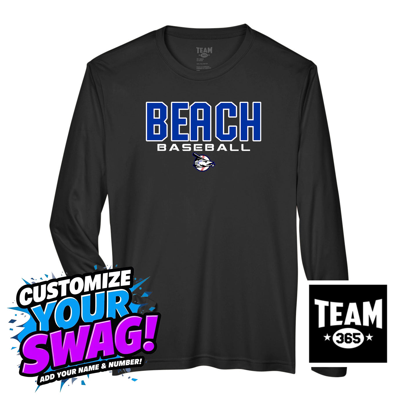 Team 365 Youth & Men's Zone Performance Long-Sleeve T-Shirt - Jax Beach Baseball