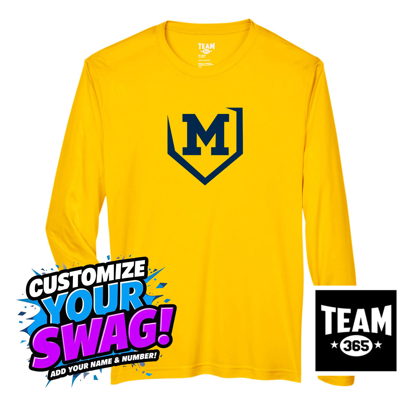 Team 365 Youth & Men's Zone Performance Long-Sleeve T-Shirt - Midland Bandits Baseball