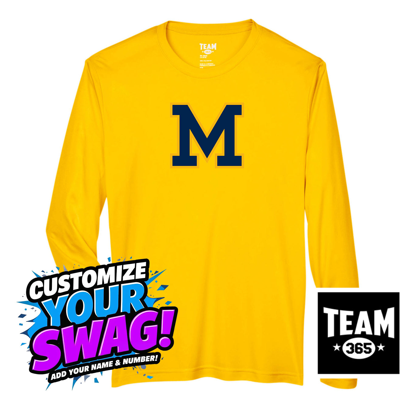 Team 365 Youth & Men's Zone Performance Long-Sleeve T-Shirt - Midland Baseball