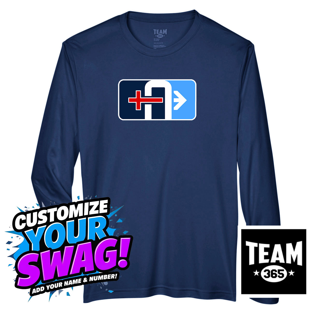 Team 365 Youth & Men's Zone Performance Long-Sleeve T-Shirt - Arrows Baseball