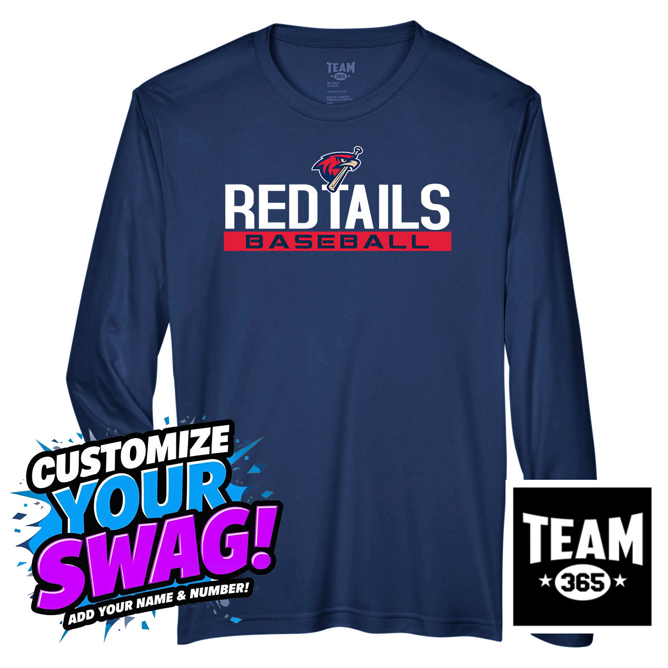 Team 365 Youth & Men's Zone Performance Long-Sleeve T-Shirt - MSA Redtails Baseball