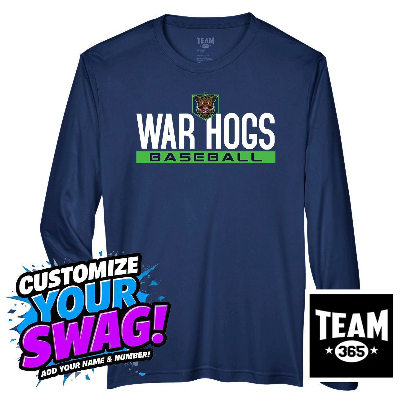 Team 365 Youth & Men's Zone Performance Long-Sleeve T-Shirt - OBP War Hogs