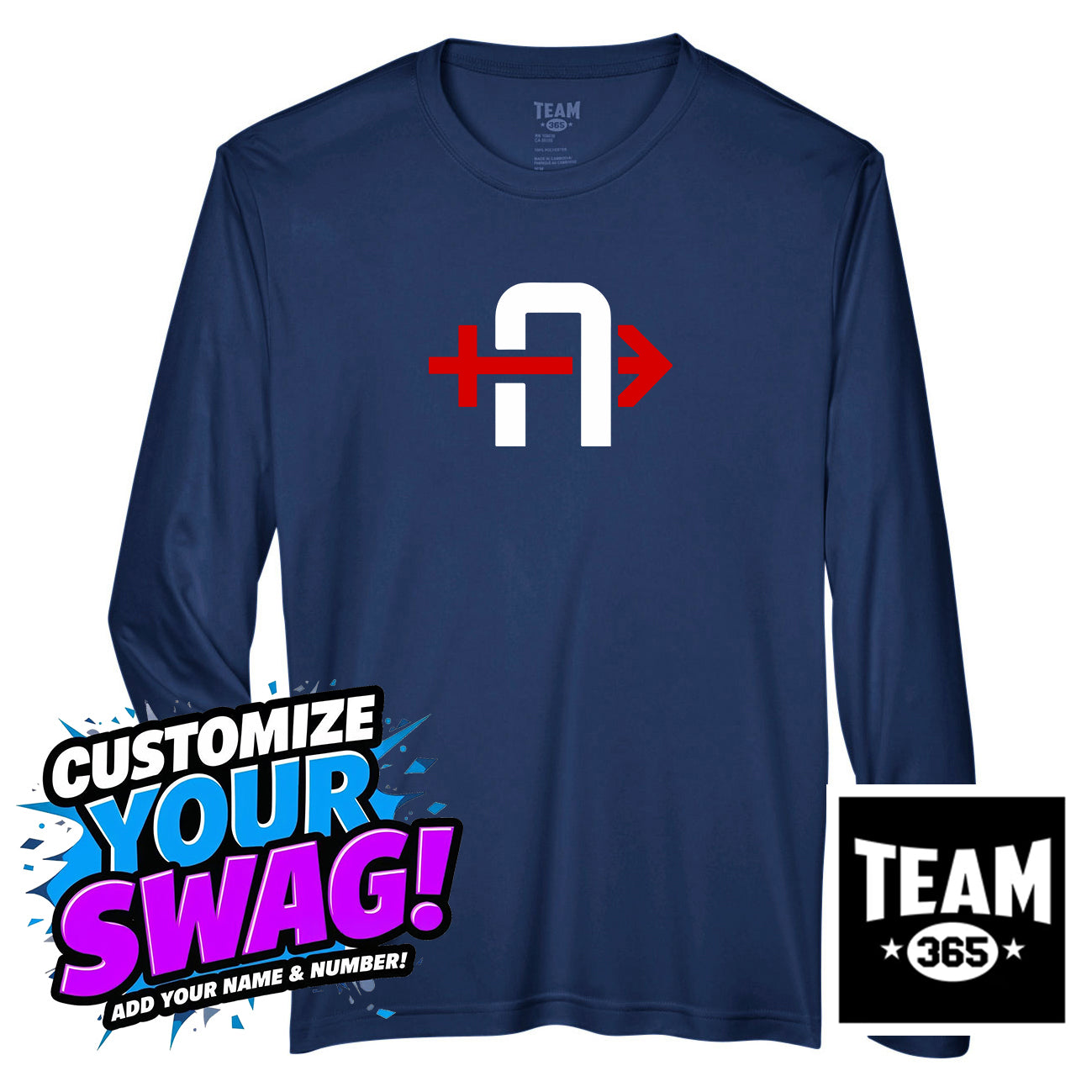 Team 365 Youth & Men's Zone Performance Long-Sleeve T-Shirt - Arrows Baseball
