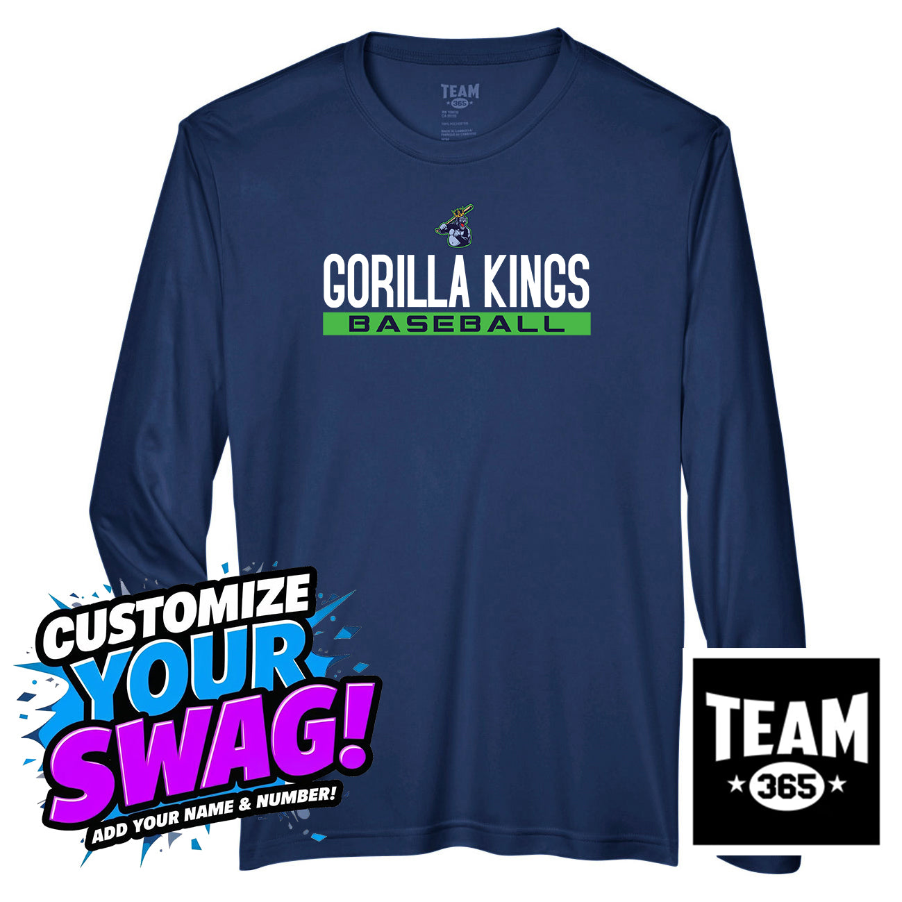 Team 365 Youth & Men's Zone Performance Long-Sleeve T-Shirt - OBP Gorilla Kings