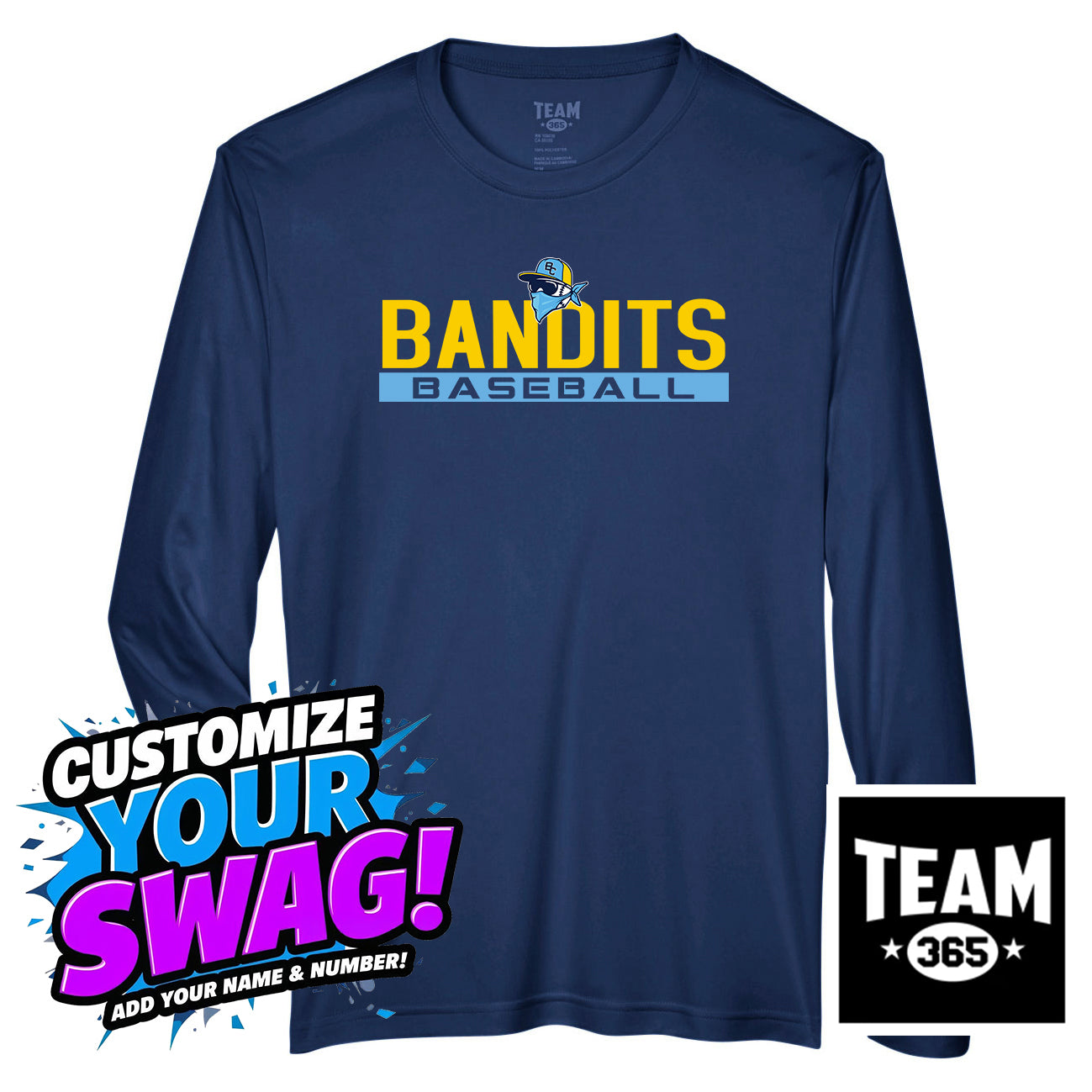 Team 365 Youth & Men's Zone Performance Long-Sleeve T-Shirt - Bold City Bandits Baseball
