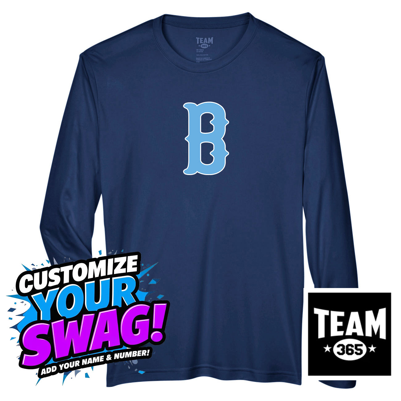 Team 365 Youth & Men's Zone Performance Long-Sleeve T-Shirt - FCA Blueclaws Baseball