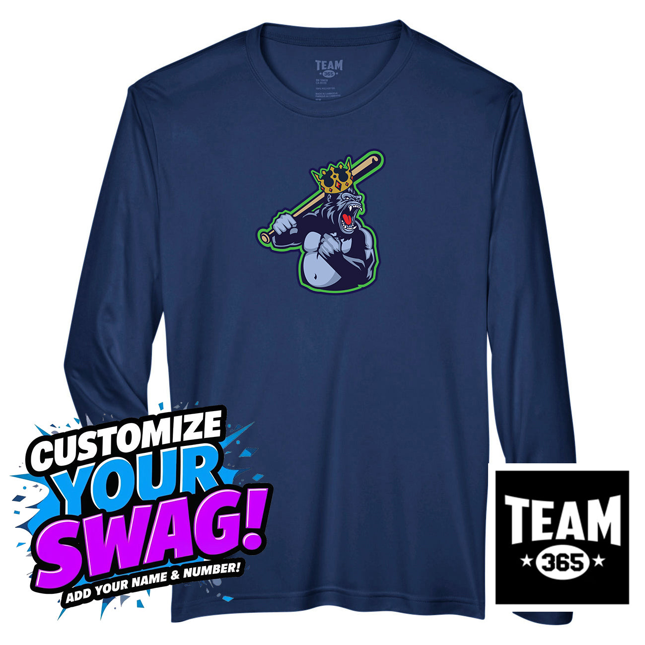 Team 365 Youth & Men's Zone Performance Long-Sleeve T-Shirt - OBP Gorilla Kings