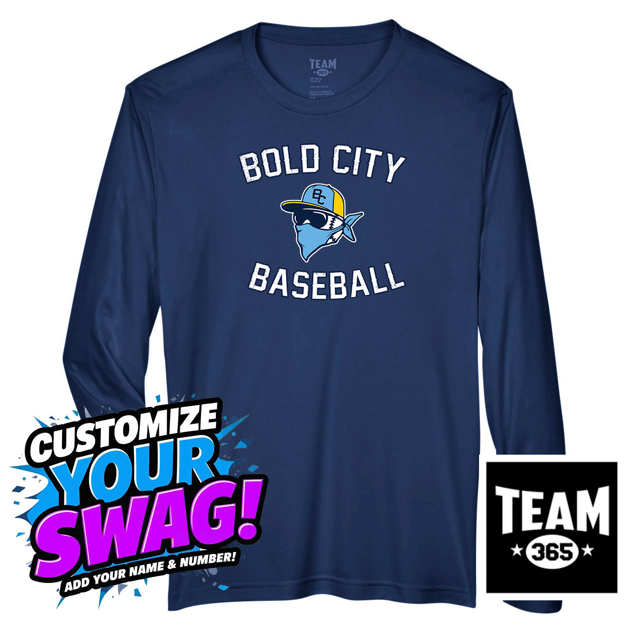 Team 365 Youth & Men's Zone Performance Long-Sleeve T-Shirt - Bold City Bandits Baseball